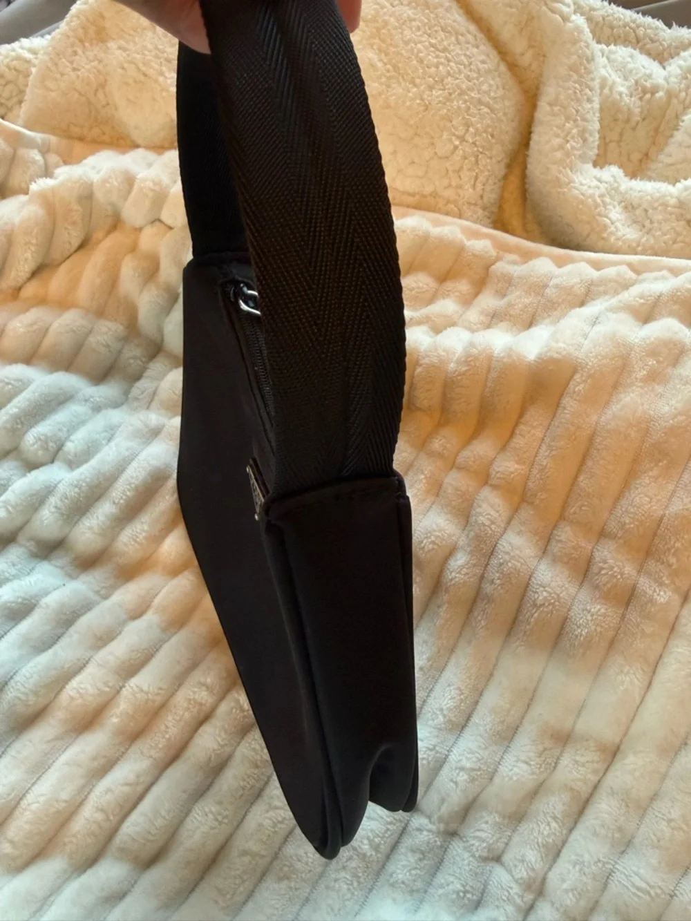 Prada Black Nylon Mini Shoulder Bag with Triangle Logo - Picture 3 of 5